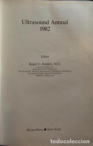 Libros: SANDERS. (Roger C.) - ULTRASOUND ANNUAL 1982. - Foto 2