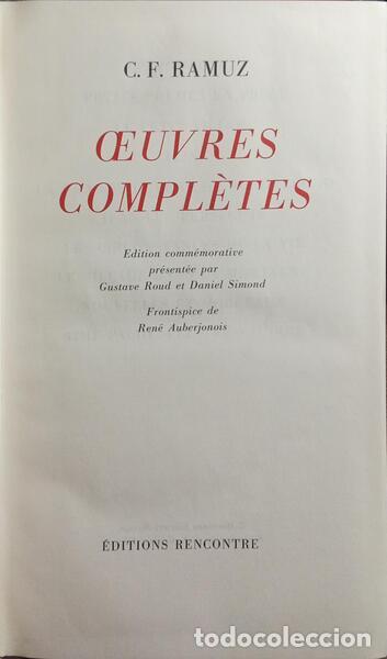 Libros: RAMUZ. (Charles-Ferdinand) - OEUVRES COMPL&Egrave;TES. [5 VOLS.] - Foto 1