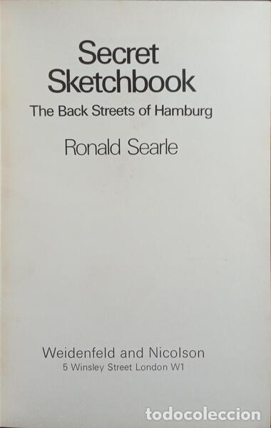 B&uuml;cher: SEARLE. (Ronald) - SECRET SKETCHBOOK: THE BACK STREETS OF HAMBURG.