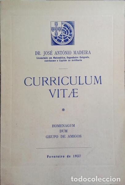 Libros: MADEIRA. (Jos&eacute; Ant&oacute;nio) - CURRICULUM VITAE. - Foto 1