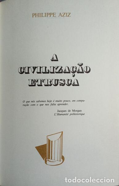 Libros: AZIZ. (Philippe) - A CIVILIZA&Ccedil;&Atilde;O ETRUSCA. - Foto 1