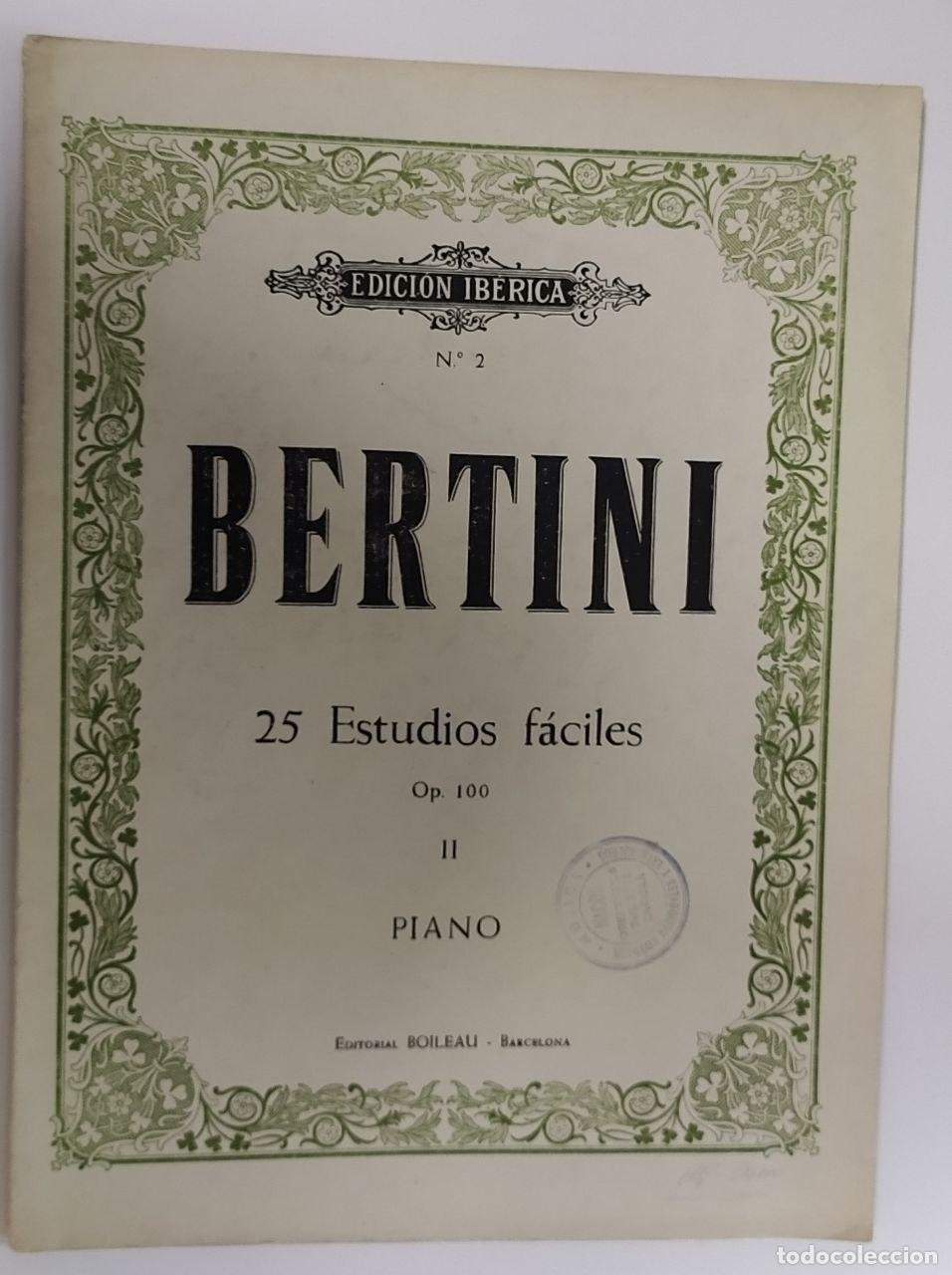 Libros: Bertini. 25 Estudios f&aacute;ciles Op. 100 II piano - Bertini - Foto 1