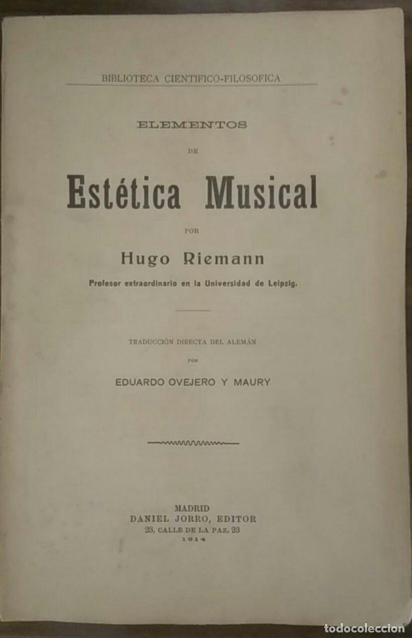 Libros: Elementos de est&eacute;tica musical - Riemann, Hugo - Foto 1