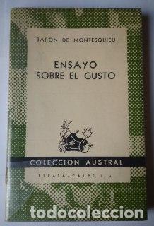 Libros: Ensayo sobre el gusto. - Montesquieu. - Foto 1