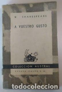 Libros: A vuestro gusto. - Shakespeare, William. (1564-1616) - Foto 1