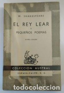 Libros: El rey lear y peque&ntilde;os poemas. - Shakespeare, William. - Foto 1