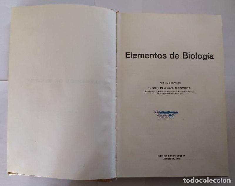Libros: Elementos de la biolog&iacute;a. - Planas Mestres, Jos&eacute;. - Foto 1
