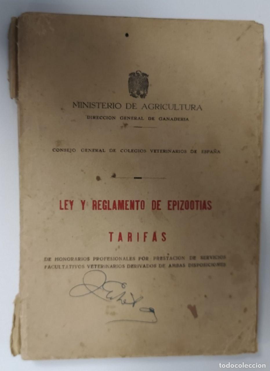 Libros: Ley y reglamento de epizootias. Tarifas - An&oacute;nimo - Foto 1
