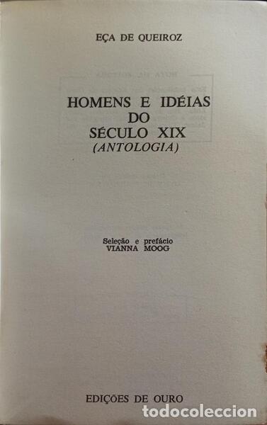 Libros: E&Ccedil;A DE QUEIROZ. (Jos&eacute; Maria de) - HOMENS E ID&Eacute;IAS DO S&Eacute;CULO XIX. - Foto 2