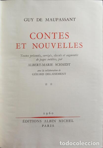 Libros: MAUPASSANT. (Guy de) - CONTES ET NOUVELLES. [3 VOLS.] - Foto 2