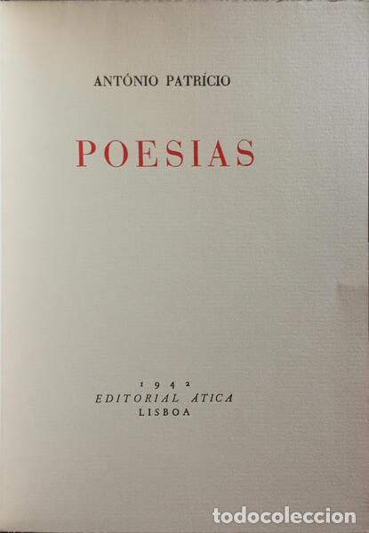 Libros: PATR&Iacute;CIO. (Ant&oacute;nio) - POESIA. - Foto 1