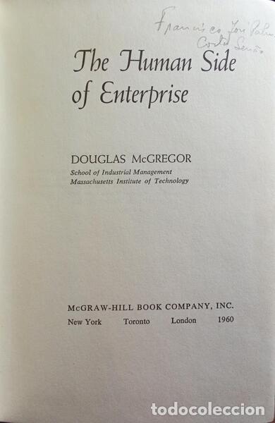 Libros: MCGREGOR. (Douglas) - THE HUMAN SIDE OF ENTERPRISE. - Foto 2