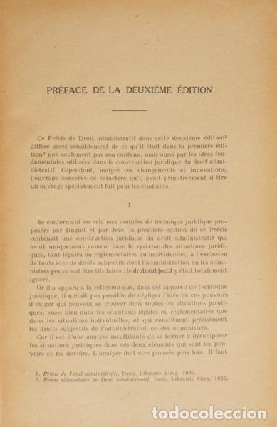 Libros: BONNARD. (Roger) - PR&Eacute;CIS DE DROIT ADMINISTRATIF. - Foto 2