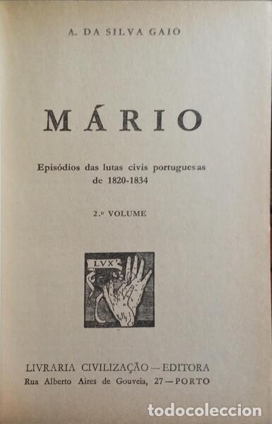 Libros: SILVA GAIO. (Ant&oacute;nio da) - M&Aacute;RIO. [2 VOLS.] - Foto 2