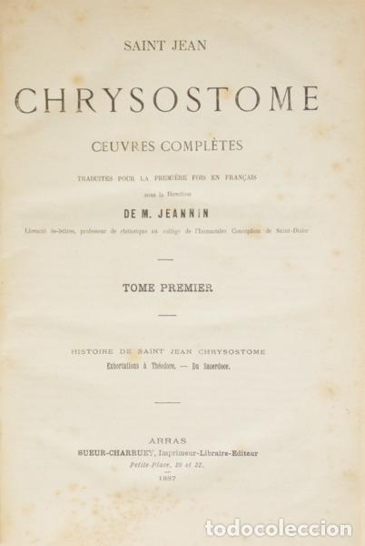 Libros: CHRYSOSTOME. (Saint Jean) - OEUVRES COMPL&Egrave;TES - Foto 1