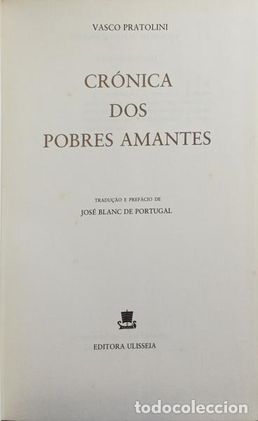 Libros: PRATOLINI. (Vasco) - CR&Oacute;NICA DOS POBRES AMANTES. - Foto 2
