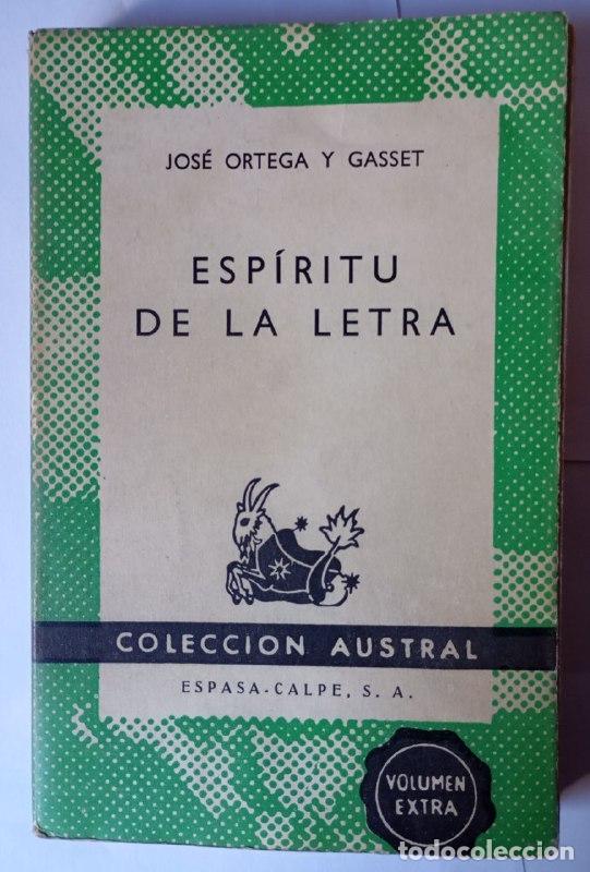 Libros: Esp&iacute;ritu de la letra. - Ortega y Gasset, Jos&eacute;. - Foto 1
