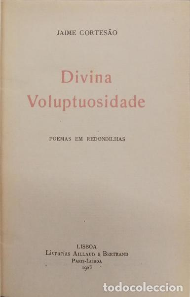 Libros: CORTES&Atilde;O. (Jaime) - DIVINA VOLUPTUOSIDADE. [ENC. EDITOR] - Foto 1