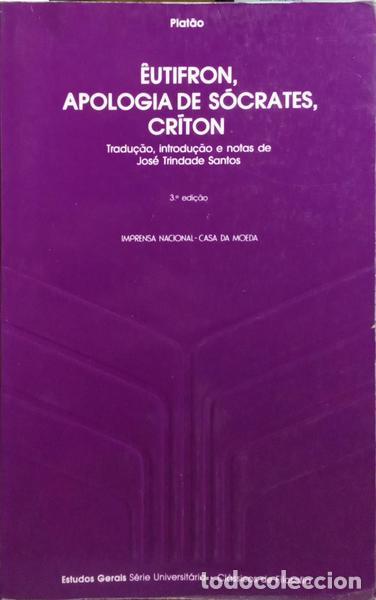 Libros: PLAT&Atilde;O. - &Ecirc;UTIFRON, APOLOGIA DE S&Oacute;CRATES, CR&Iacute;TON. [3.&ordf; EDI&Ccedil;&Atilde;O] - Foto 1