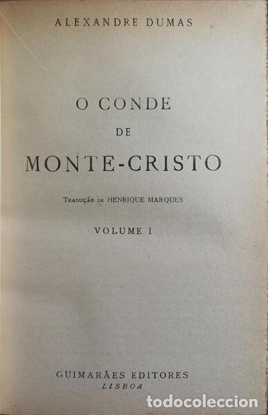 Libros: DUMAS. (Alexandre) - O CONDE DE MONTE-CRISTO. [VOL. I] - Foto 2