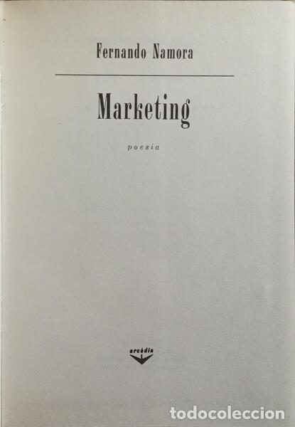 Libros: NAMORA. (Fernando) - MARKETING. [NUMERADO] - Foto 1