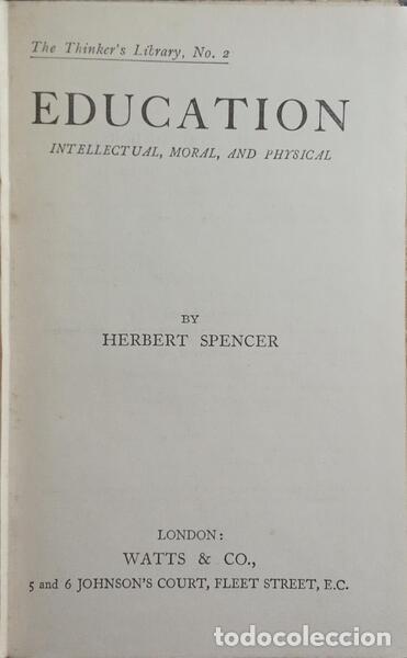 Libros: SPENCER. (Herbert) - EDUCCATION. - Foto 2