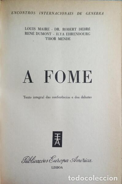 Libros: MAIRE. (Louis) e outros. - A FOME. - Foto 2