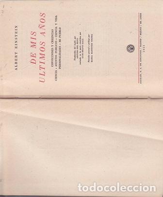 Libros: EINSTEIN, Albert.- - De mis &uacute;ltimos a&ntilde;os. - Foto 1