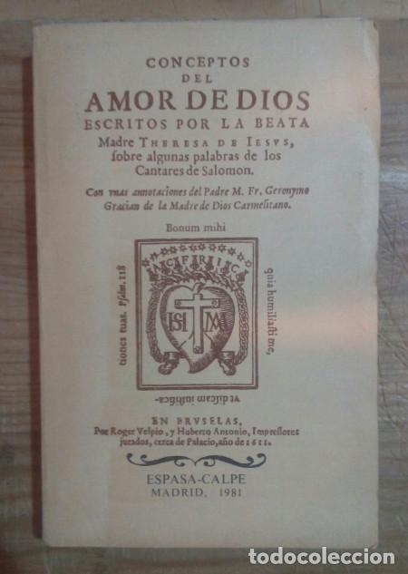 Libros: Conceptos del amor de Dios. Facs&iacute;mil - Teresa de Jes&uacute;s - Santa - Foto 1
