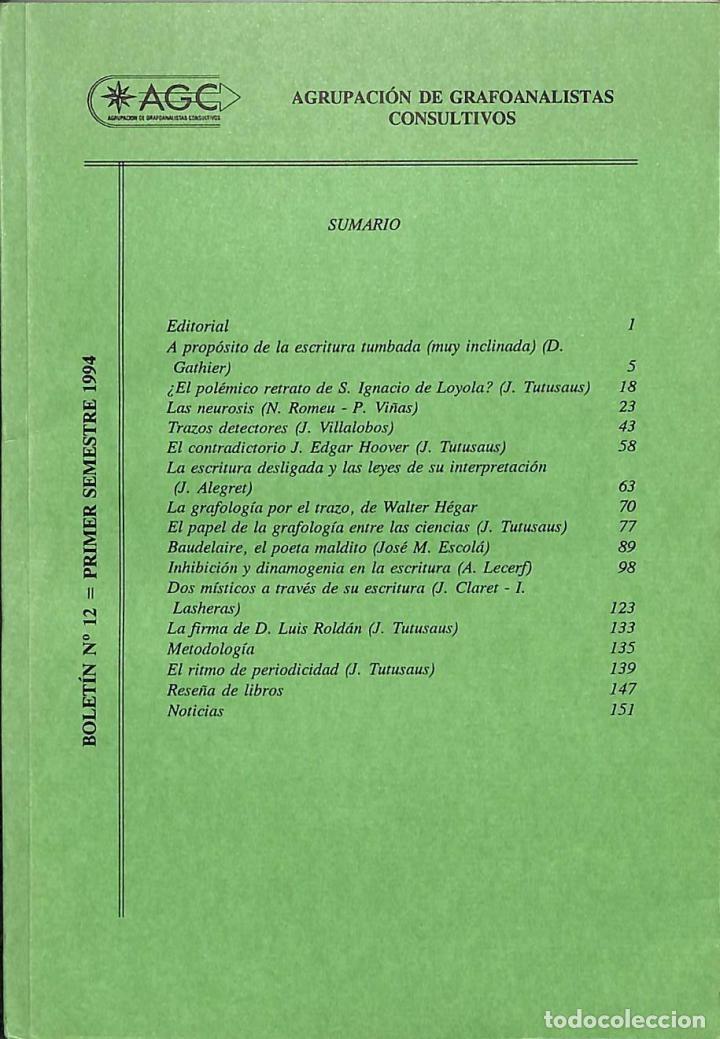 Libri di seconda mano: AGRUPACI&Oacute;N DE GRAFOANALISTAS CONSULTIVOS (A.G.C.) BOLETINES 1, 2 Y 12 - VARIOS AUTORES - AGC