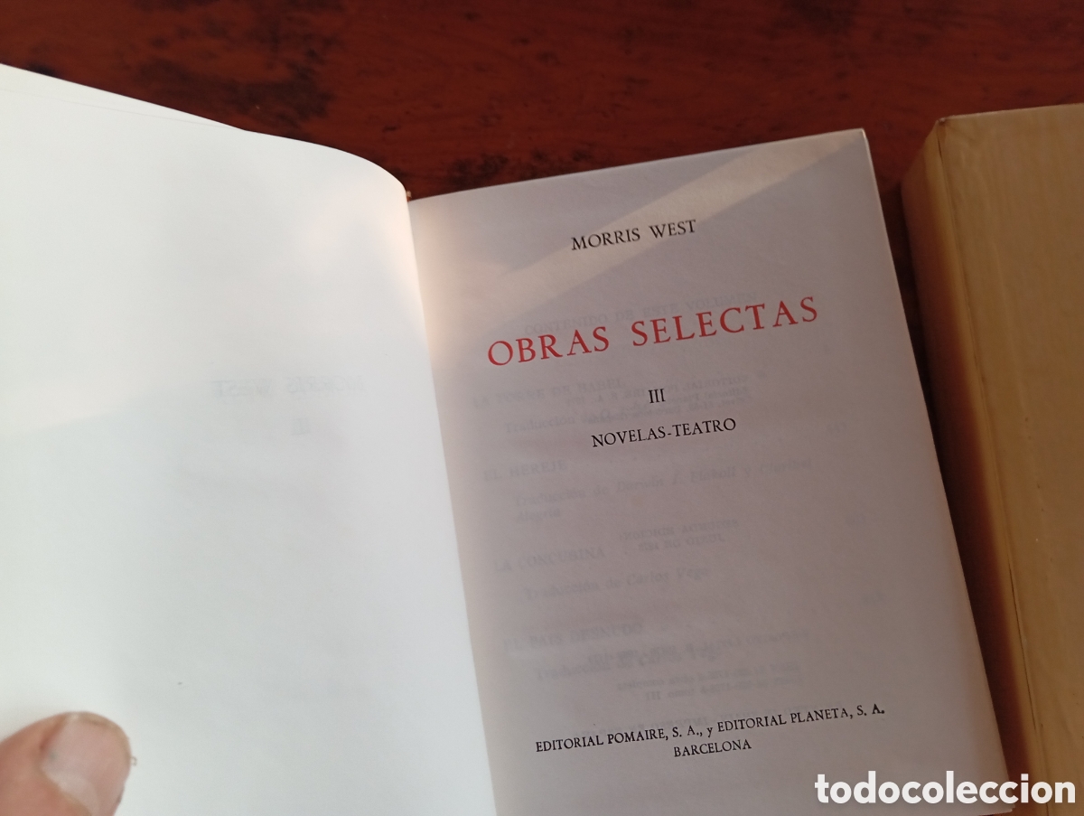 Libros: TERCER TOMO DE EDITORIAL PLANETA OBRAS SELECTAS MORRIS WEST - Foto 3
