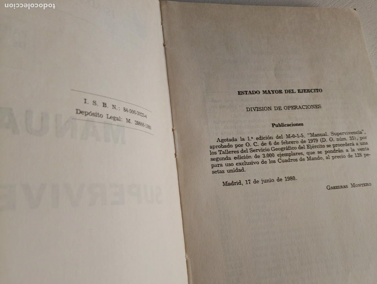 Libros: MANUAL DE SUPERVIVENCIA. ESTADO MAYOR DEL EJERCITO. 1984 - Foto 4