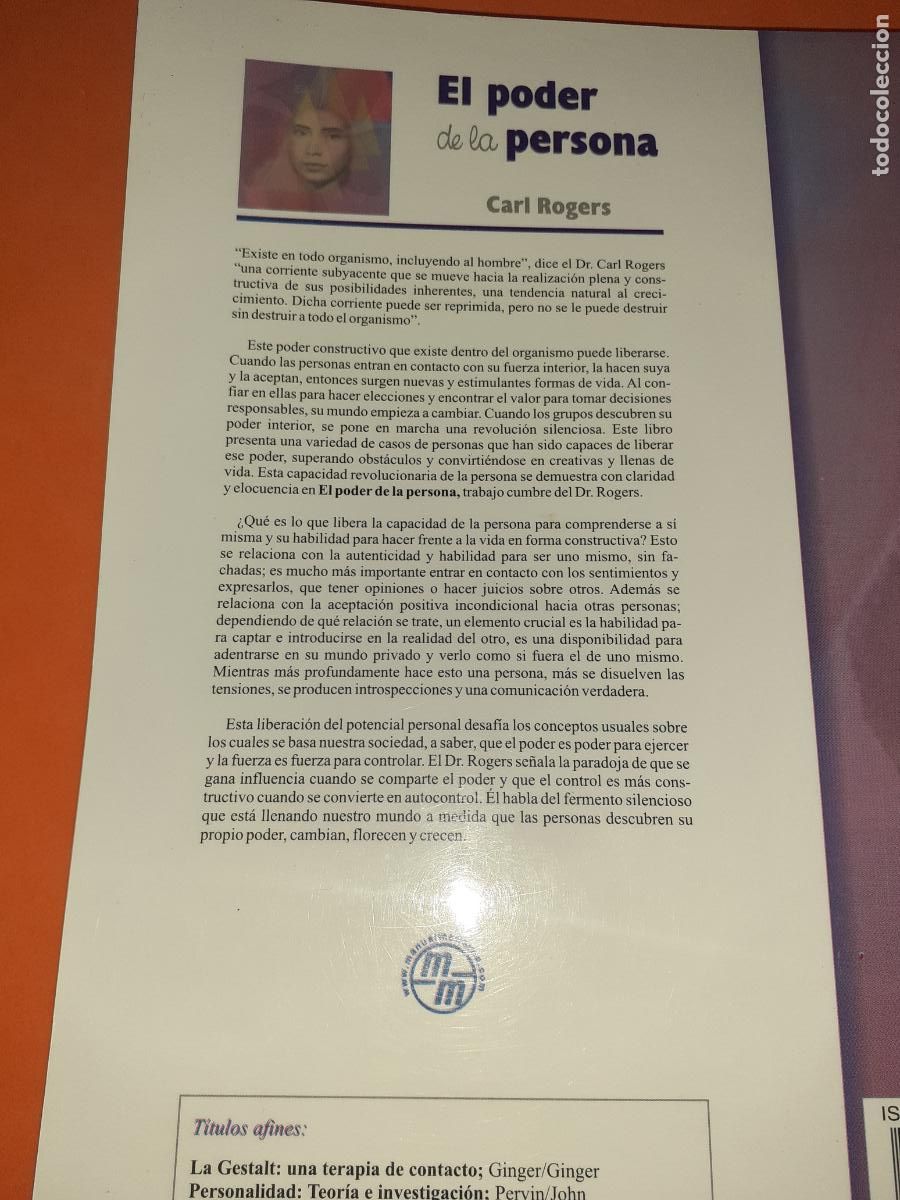 Libros: EL PODER DE LA PERSONA � PSICOLOGIA DIVULGATIVA - CARL ROGERS - Foto 2