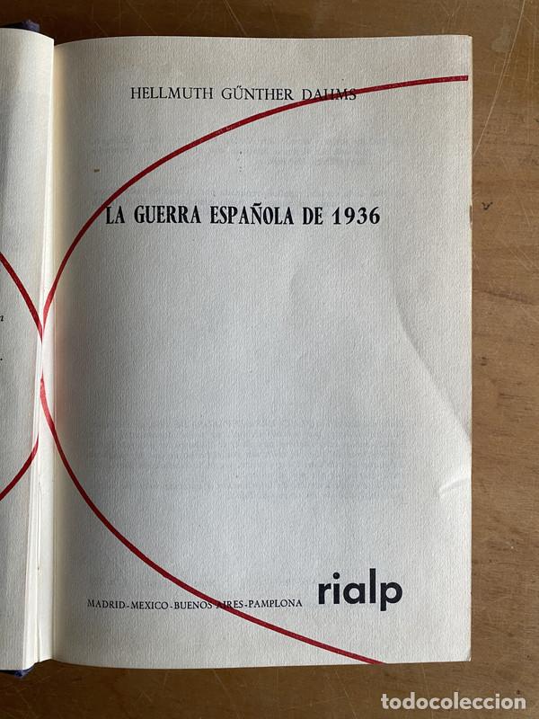 Libros: La guerra espa&ntilde;ola de 1936 - Hellmuth Gunther Dahms - Foto 1