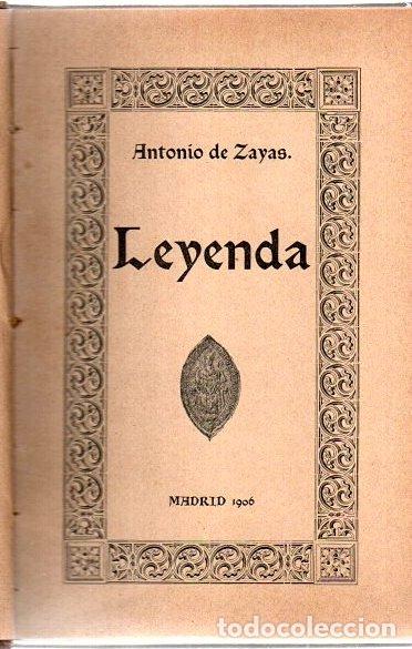 Libros: Leyenda - Zayas, Antonio de - Foto 1