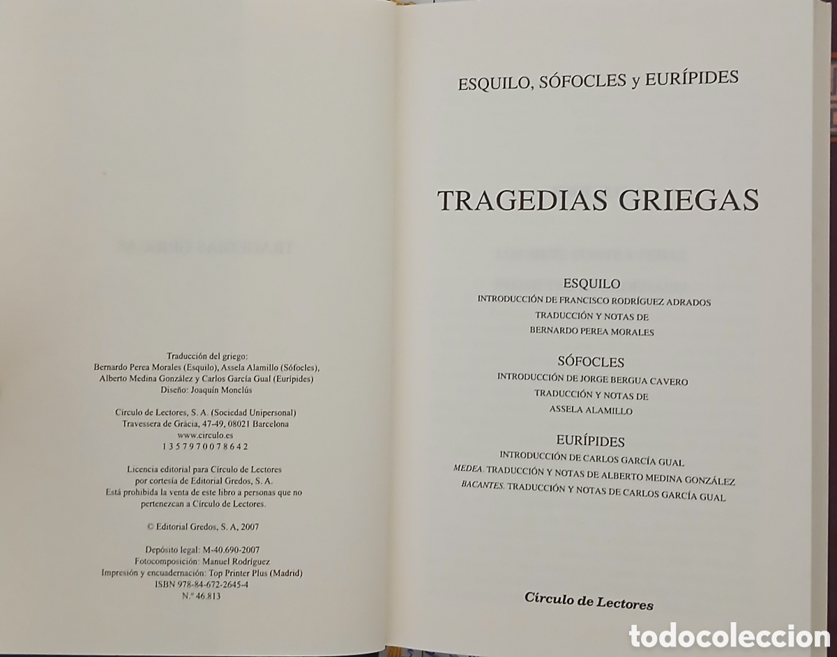 Libros: Tragedias Griegas, Esquilo, S&oacute;focles,Eur&iacute;pides - Foto 2