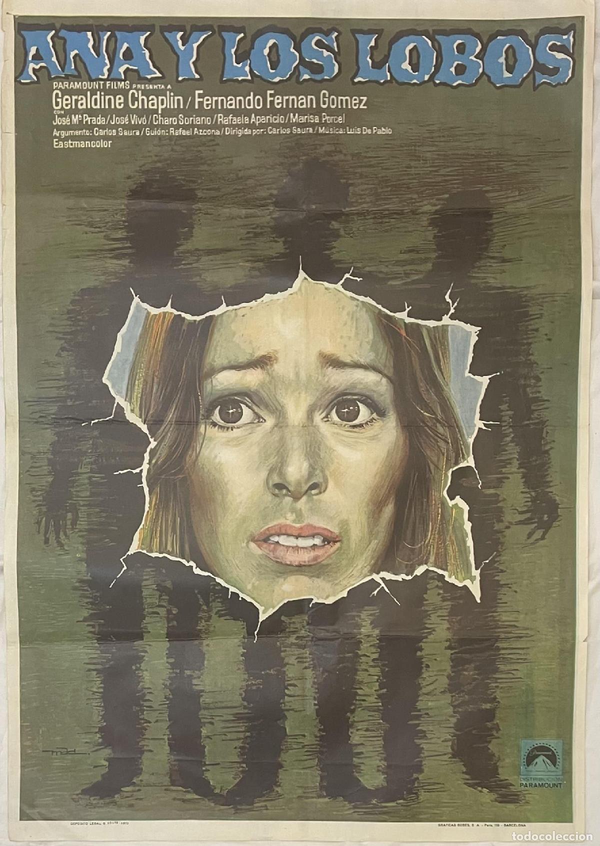 Libros: Ana y los Lobos. Cartel original publicado en el a&ntilde;o 1973. - Foto 1