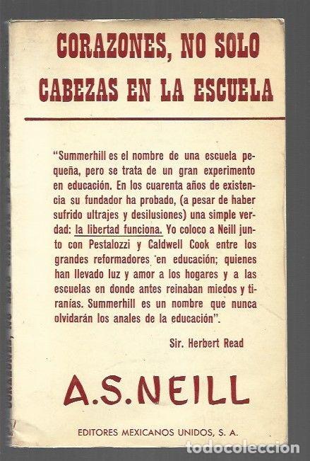 Libros: CORAZONES, NO SOLO CABEZAS EN LA ESCUELA - A. S. NEILL - Foto 1
