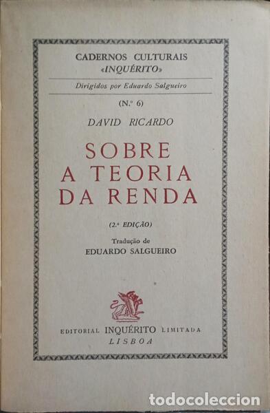 Libros: RICARDO. (David) - S&Ocirc;BRE A TEORIA DO VALOR. [2 VOLS.] - Foto 2