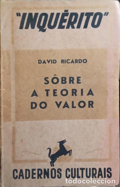 Libros: RICARDO. (David) - S&Ocirc;BRE A TEORIA DO VALOR. [2 VOLS.] - Foto 1