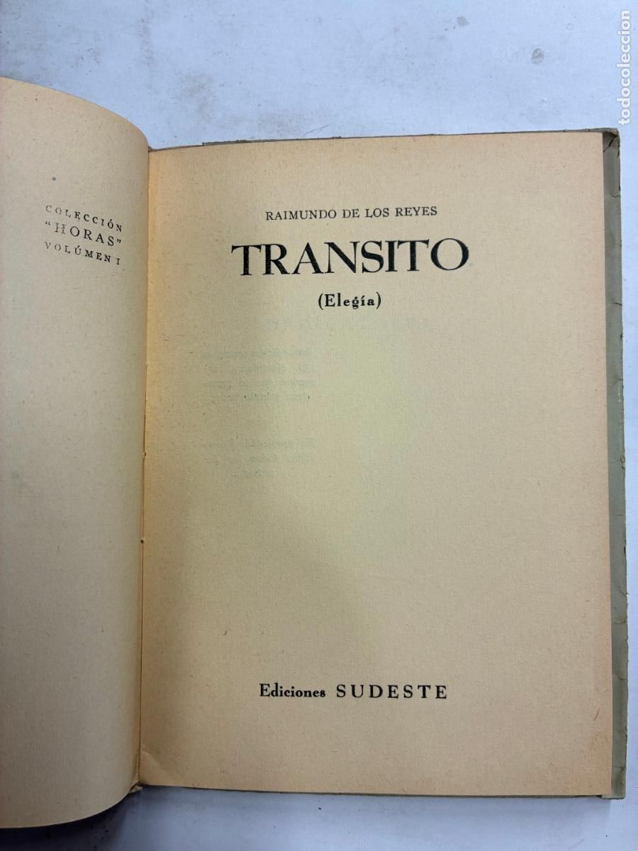 Libros: TR&Aacute;NSITO (ELEG&Iacute;A). 1&ordf; EDICI&Oacute;N DEDICADA POR EL AUTOR. - RAIMUNDO DE LOS REYES. - Foto 6