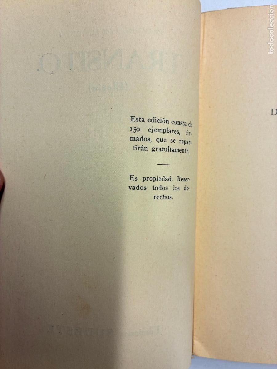 Libros: TR&Aacute;NSITO (ELEG&Iacute;A). 1&ordf; EDICI&Oacute;N DEDICADA POR EL AUTOR. - RAIMUNDO DE LOS REYES. - Foto 7