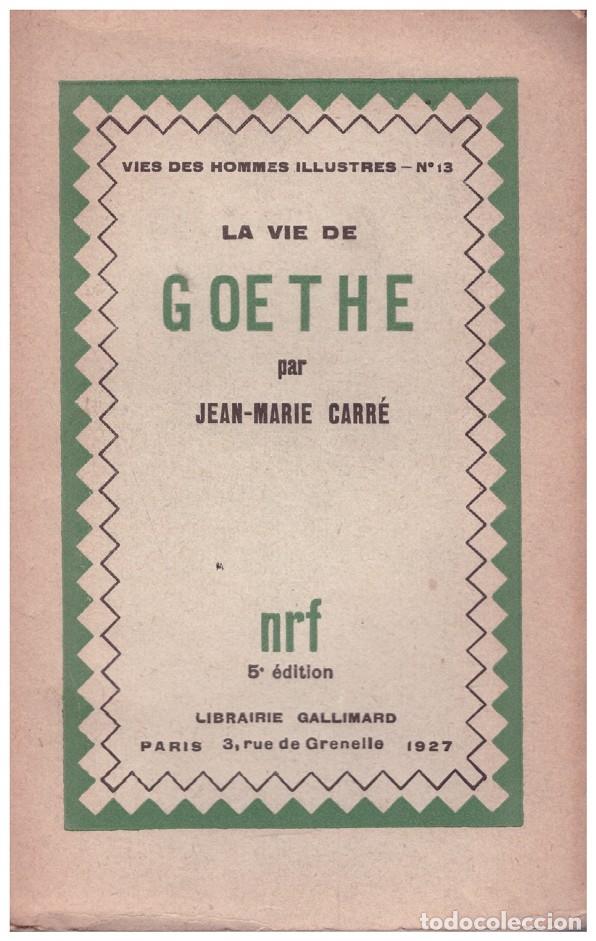Libros: LA VIE DE GOETHE - Foto 1