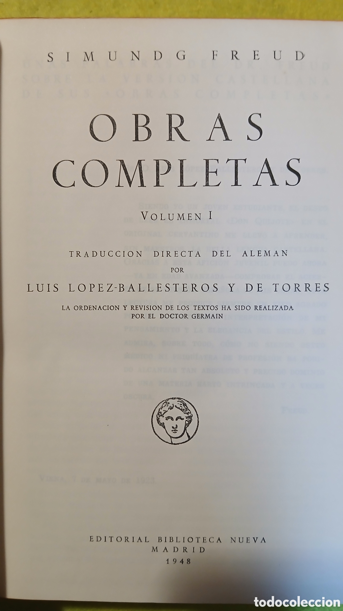 Libros: Sigmund Freud, obras completas 1948 - Foto 2