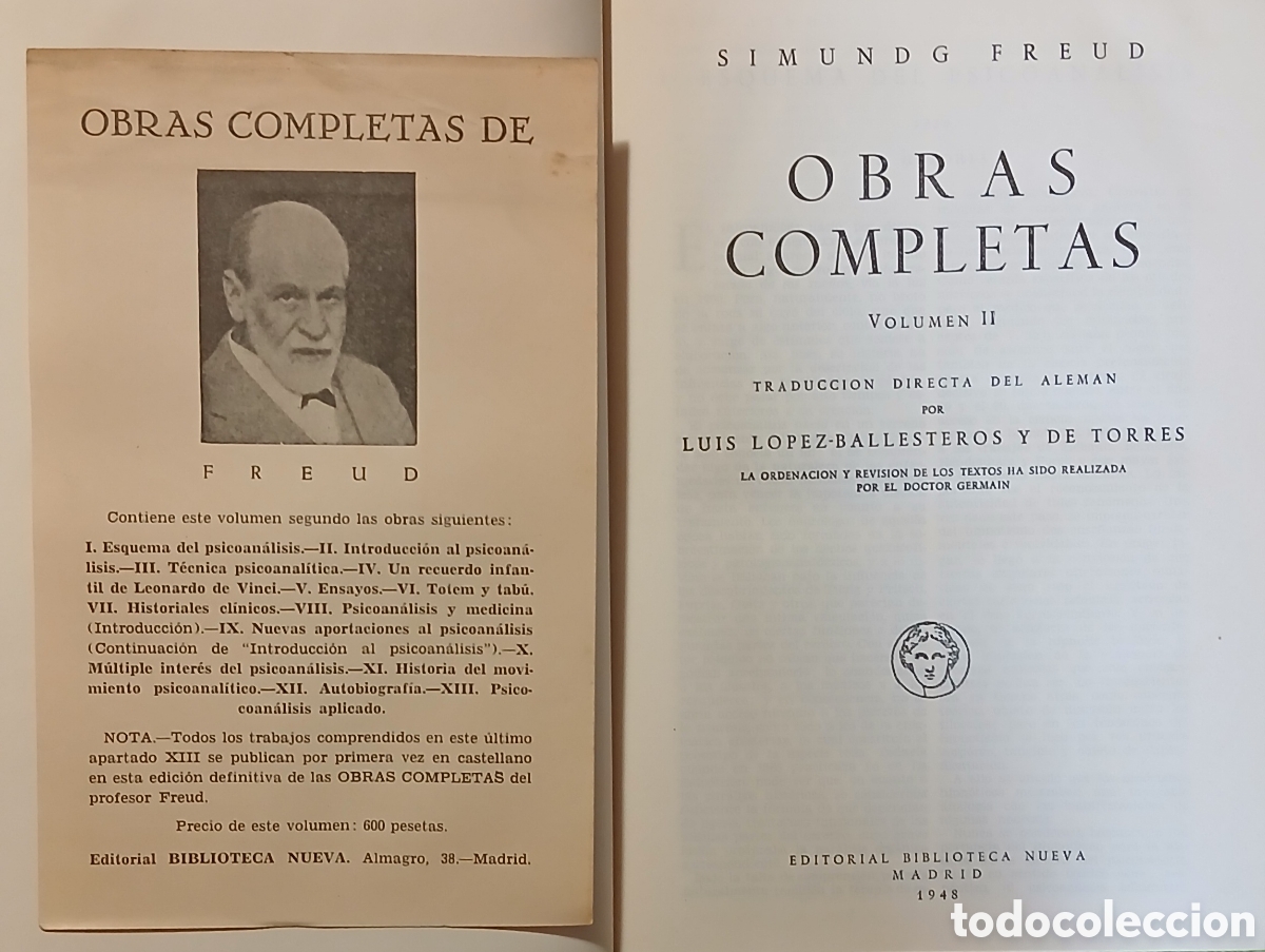 Libros: Sigmund Freud, obras completas 1948 - Foto 7
