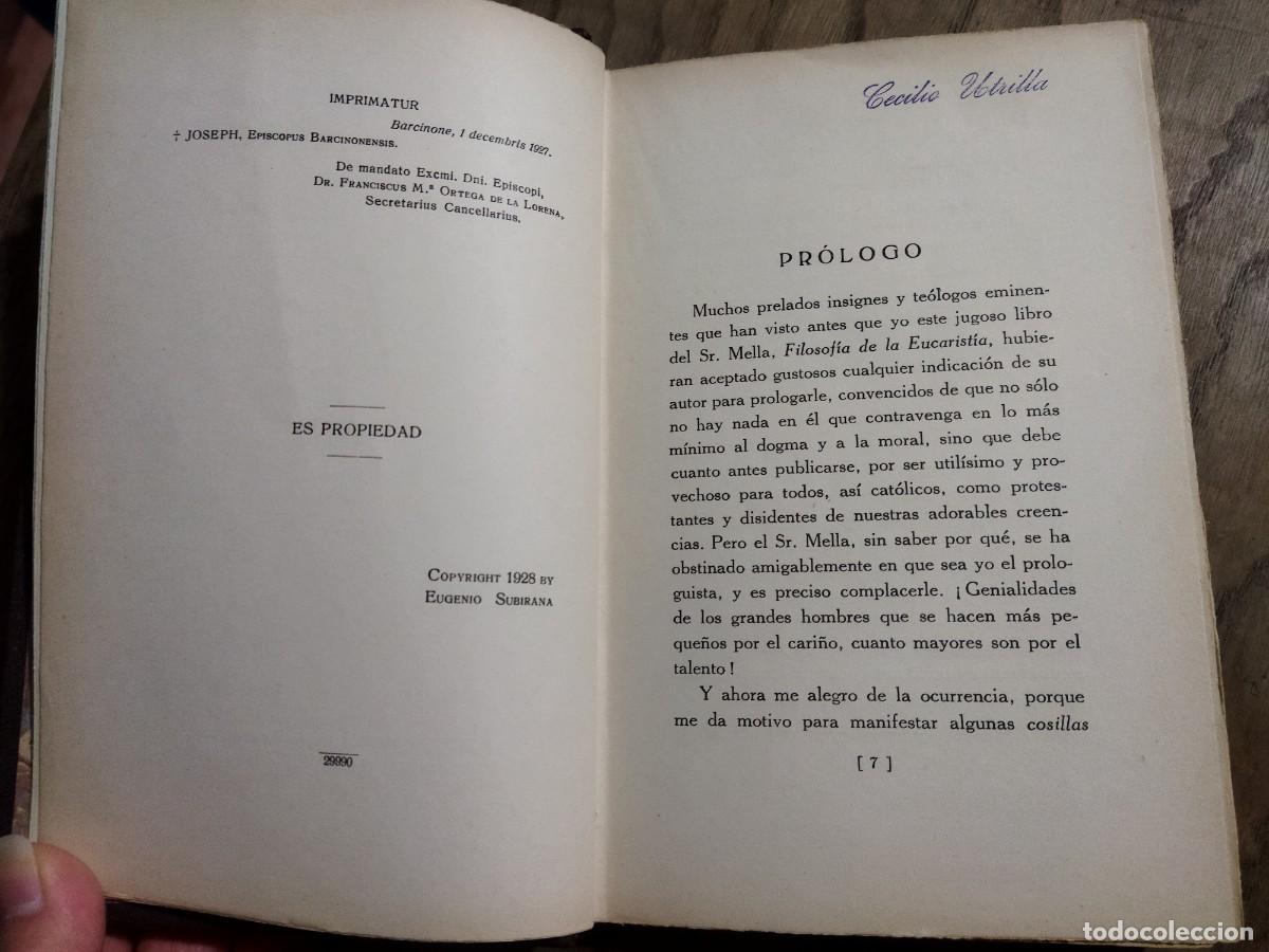 Libros: FILOSOF&Iacute;A DE LA EUCARIST&Iacute;A - VAZQUEZ DE MELLA, JUAN - Foto 3