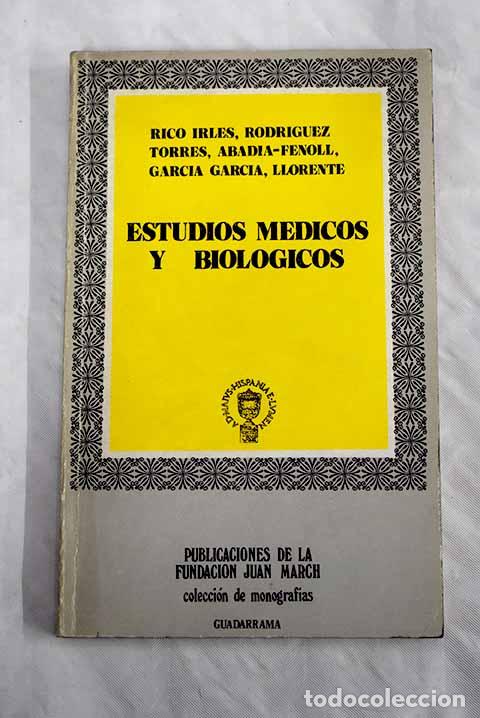 Libros: Estudios M&eacute;dicos y biol&oacute;gicos.- Rico - Foto 1