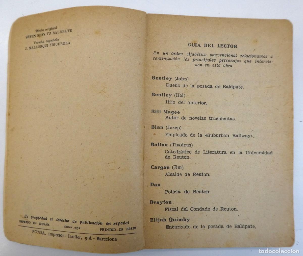Libros: LAS SIETE LLAVES. AUTOR, EARL DEER BIGGERS 1952 - Foto 3