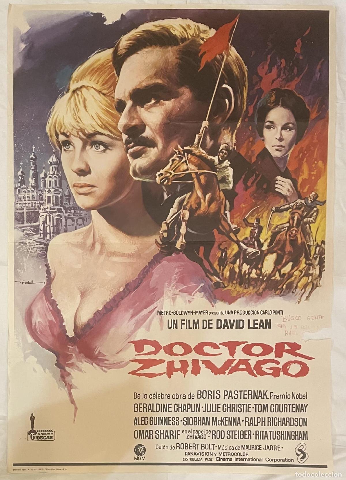 Libros: Doctor Zhivago. Cartel original publicado en el a&ntilde;o 1977.