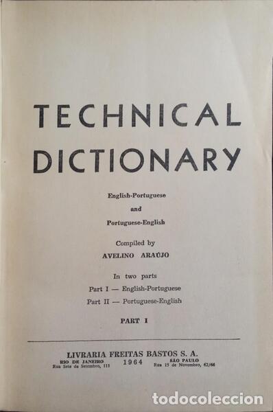 Libros: ARA&Uacute;JO. (Avelino de) - TECHNICAL DICTIONARY, DICION&Aacute;RICO T&Eacute;CNICO. [2 VOL.] - Foto 1